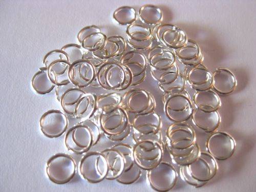 Jump rings, silvertone, 5mm, 50pcs