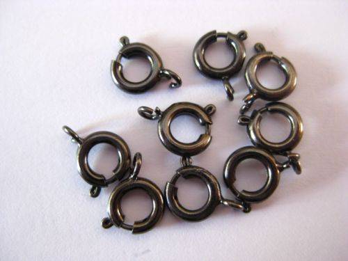 Bolt ring clasp, black nickel, 7mm, 5pcs