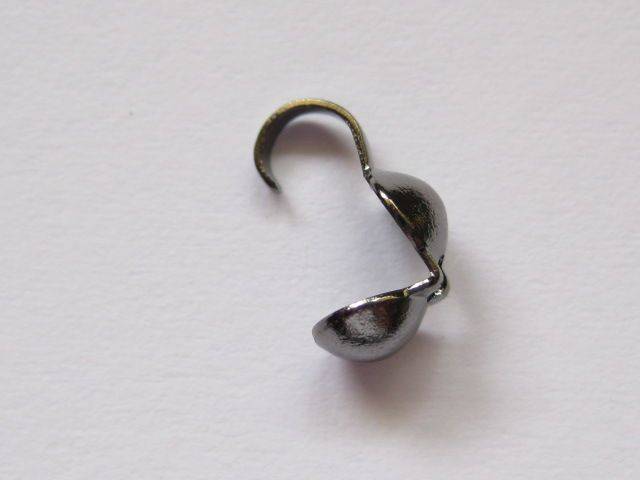 Calottes, top hook, black nickel, 20pcs
