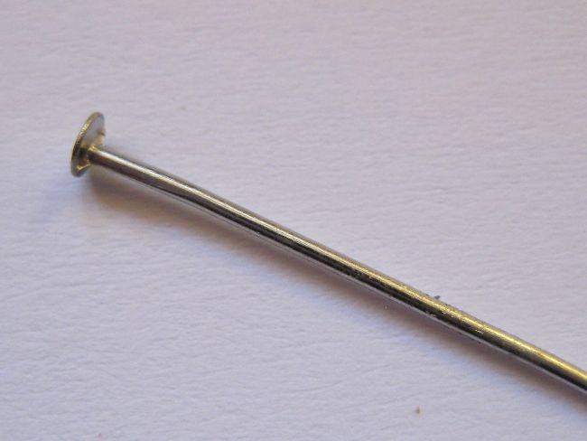 Head pins, nickel, 51mm, 50pcs