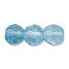 Round facetted glass beads, 4mm, aqua, 20pcs
