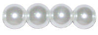 Glass pearl beads 6mm, white, 1-strand +/-70 pcs