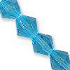 Glass facetted bicone, 6mm, turquoise, 10pcs