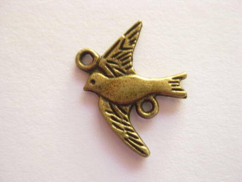 Bird connector, bronze, 20x18mm, 1pc