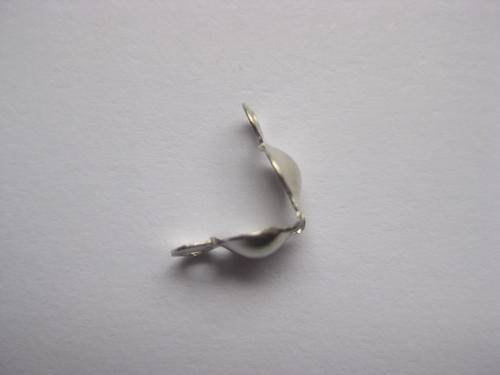 Calottes, nickel, 2 loop, 50pcs