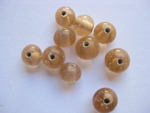 Indian glass beads, peach, 8mm, 10pcs