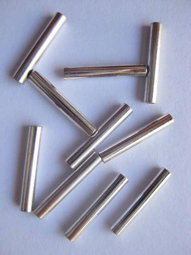 Tube, silver tone 12mm, 20pcs