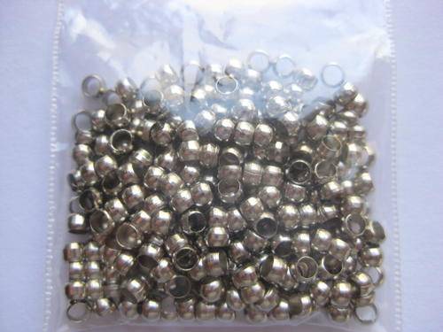 Crimp bead, large, nickel, 3mm, +/- 250pcs
