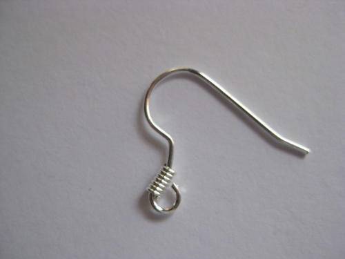 Earring wire, silver tone, NICKEL-FREE 10pcs