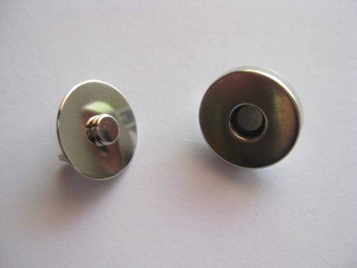 Magnetic handbag clasp, antique silver, 14mm, 1pc