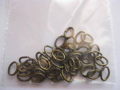 Oval jump rings, bronze, 6mm, 50pcs
