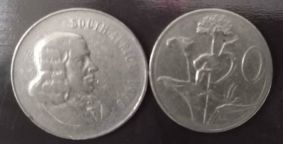 South African 1966 English fifty cents (R0.50)