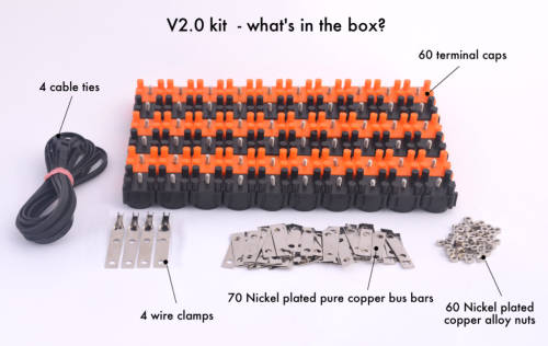 Vruzend V2 DIY Solderless 18650 Battery Holder No Spot Welding. Colour Coded Kit