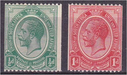 Union  1/2d  &  1d  King's Head Coils  MM  SACC 17/18