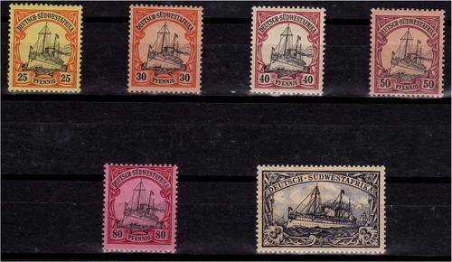 German SWA  Group of 6   Yacht  issue (1900)   MM