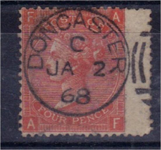 GB QV 4d Vermillion SG 94 Plate 9 fine used