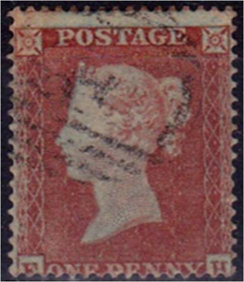 GB QV 1d red SG 17 Die I fine used
