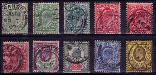 GB KE VII group of 10 defns with shades Very fine used