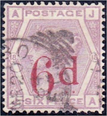 GB QV 6d grey O/Prt  SG 162  Average used