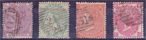 GB QV  4  average used Surface printed better items SG 70, 72, 80 & 92  - faults