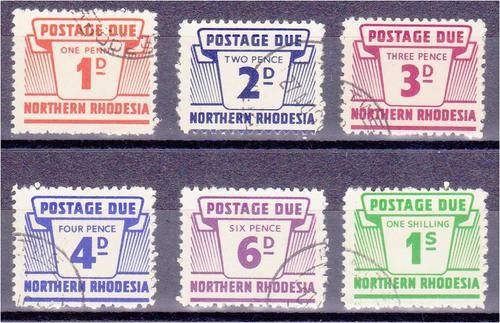 N Rhodesia  postage due set  SG  D 5 - D10 very fine used