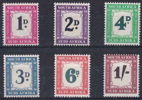 RSA 1961 postage due set SACC 38-43 LMM
