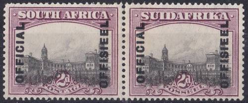 Union 2d London Prg O/prtd `OFFICIAL` SACC 6a pair light mounted mint