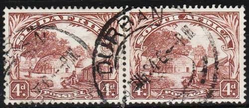 Union 4d Roto pair SACC 47 (upright wmk) fine used