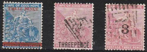 COGH  3 Overprinted `Hope` defns  SACC 29, 30 & 32 fine used