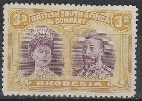 BSAC 3d Violet & Ochre Double Head SACC 137 mint no gum.