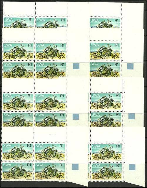 SWA  Bulk lot - 8 x R1 of  2nd defn,  MNH Blocks of 4