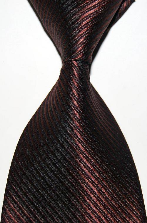 New Stripes Brown JACQUARD WOVEN Silk Men's Tie Necktie (free shipping)