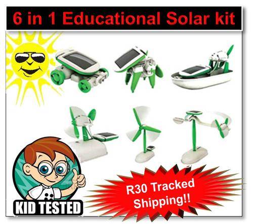 6 in 1 Educational Solar kit - Low shipping or FREE shipping OPTION**SA Stock**