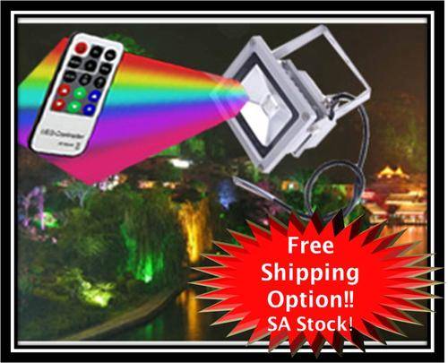 *New* Remote controlled color changeable CREE LED floodlight 220V AC. SA STOCK!FREE SHIPPING OPTION!