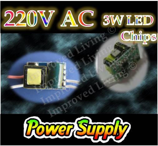220V AC Power supply for 3W LED Chip- with  built-in constant current   - FREE SHIPPING OPTION