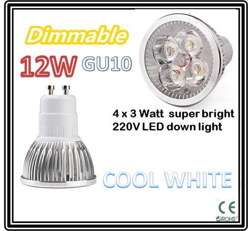 ***LED Bulb GU10*** 4 LED 12W Dimmable ** 220V AC downlight - FREE SHIPPING OPTION