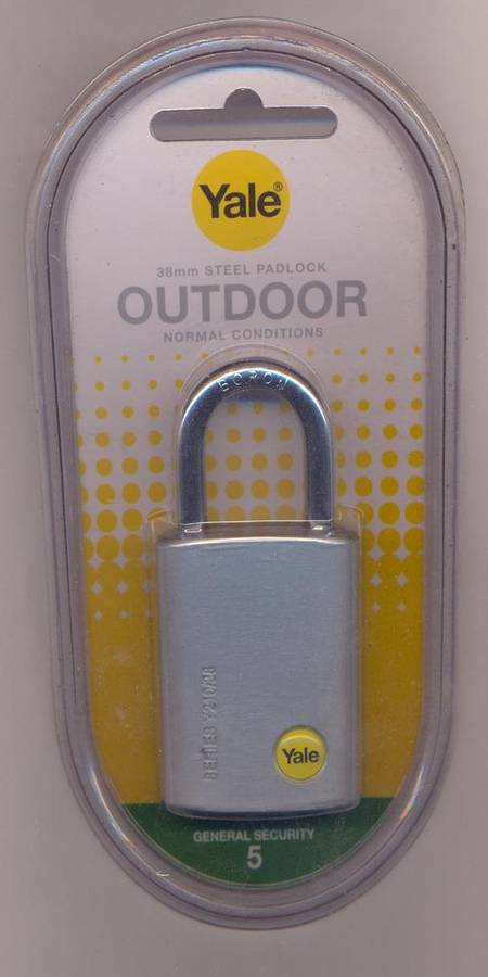 YALE 38mm OUTDOOR steel padlock
