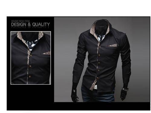Leopard Print button up slim fit shirt