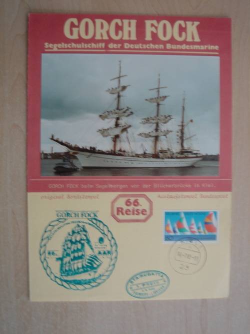 1982 - Maritime - Gorch Fock 66th Voyage Folder with MiNr 1132 stamped