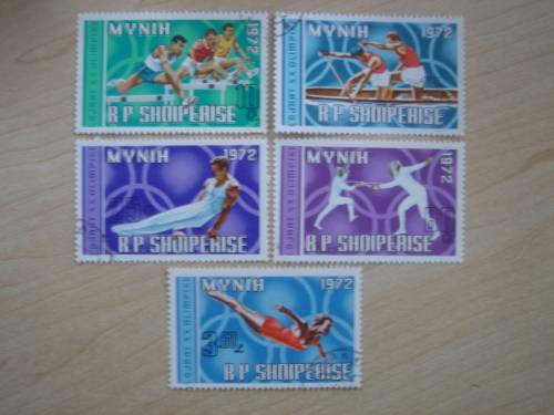 1971 Albania - Olympic Games Munich SG1465-1468,1470 MNH stamped