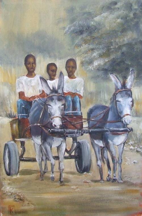On our way home - original painting by K Bester (490x320mm)