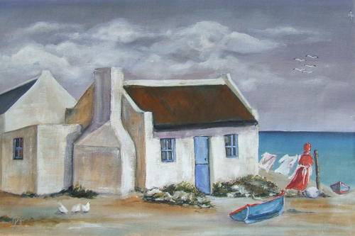 Waenhuiskrans - acrylic on canvas 400x290mm by K Bester