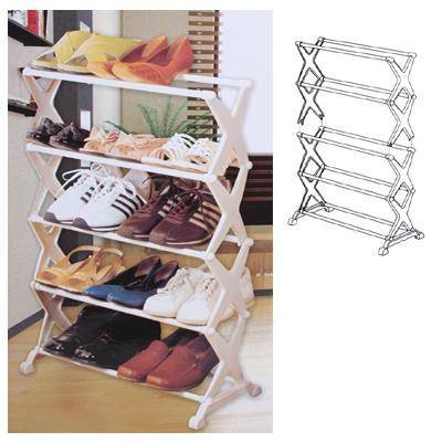 Shoe Rack 5 Tier Up T0 15 Pairs With Chrome Shelves
