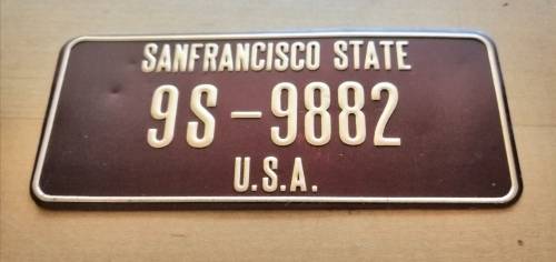 SAN FRANCISCO STATE MINI NUMBER PLATE