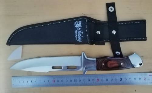 WOODEN HANDLE HUNTING KNIFE