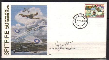 SA AIR FORCE (SAAF) COVER #24 SIGNED IN BLACK INK 05/03/1986