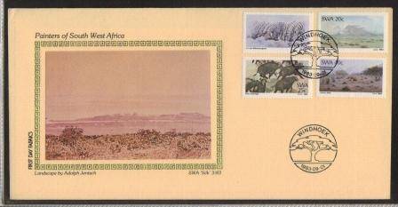 SWA 1983 PAINTERS OF SWA LIMITED EDITION SILK FDC # 3/83