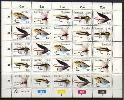 TRANSKEI 1982 FISHING FLIES MNH FULL SHEET
