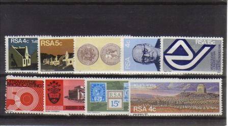 RSA 1974 MNH COMMEMORATIVE SINGLES COMPLETE (9 SINGLES)
