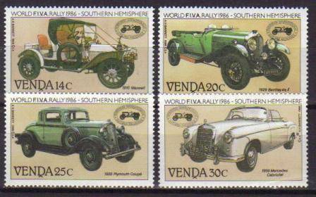 VENDA 1986 VETERAN CAR RALLY SET OF 4 MNH SINGLES